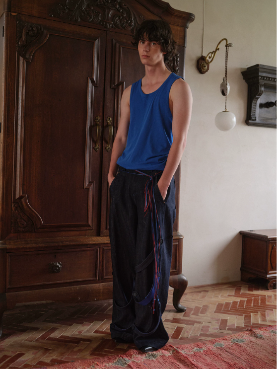 Blue Infiltration | Tidal Current Denim Trousers