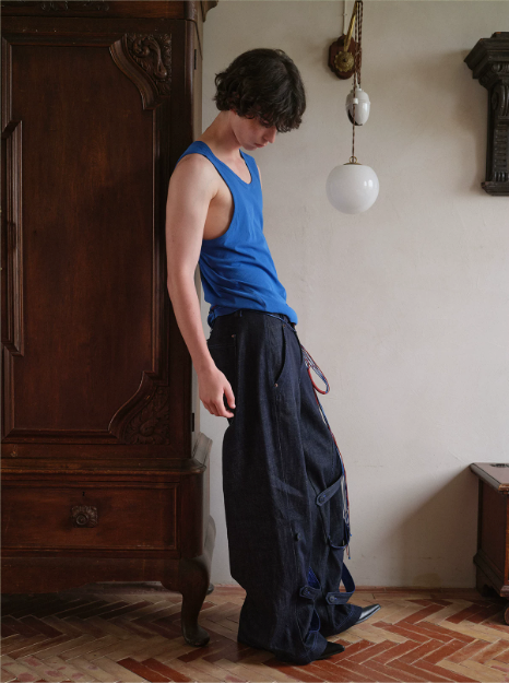 Blue Infiltration | Tidal Current Denim Trousers