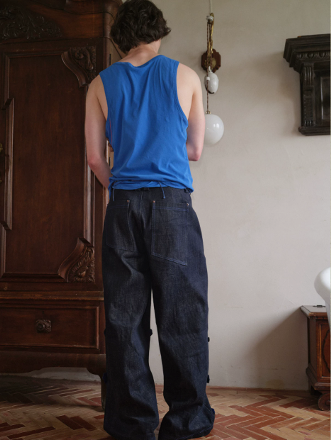 Blue Infiltration | Tidal Current Denim Trousers