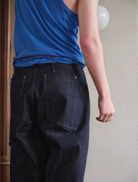 Blue Infiltration | Tidal Current Denim Trousers