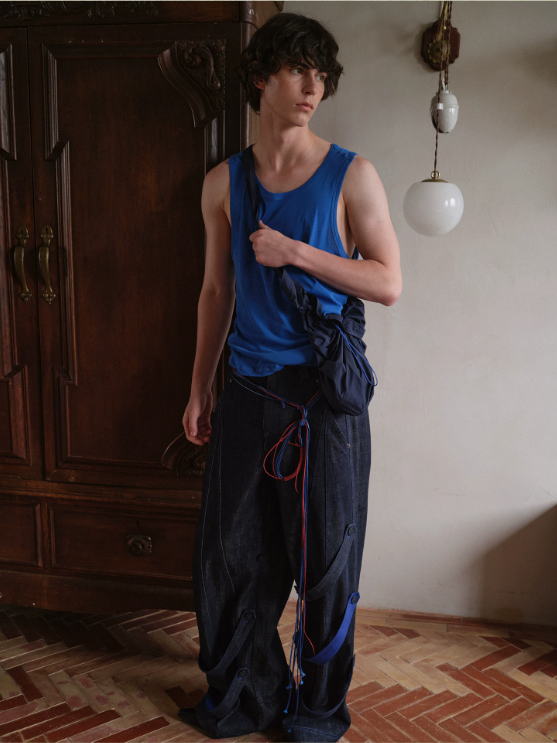 Blue Infiltration | Tidal Current Denim Trousers