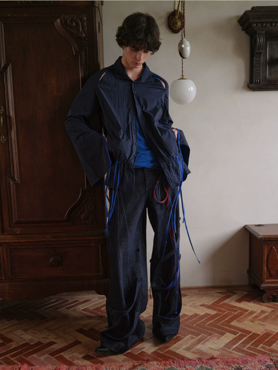Blue Infiltration | Tidal Current Denim Trousers
