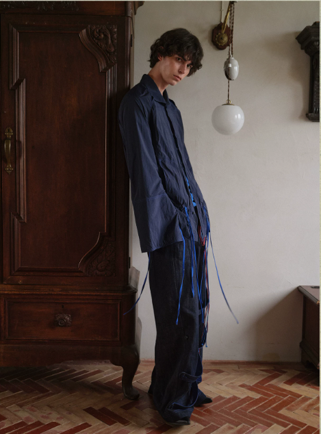 Blue Infiltration | Tidal Current Denim Trousers