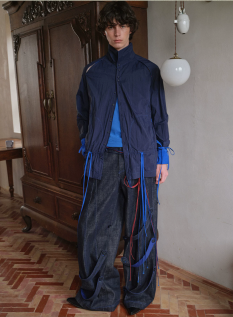 Blue Infiltration | Tidal Current Denim Trousers