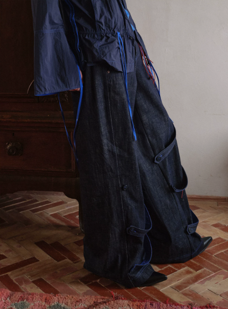 Blue Infiltration | Tidal Current Denim Trousers