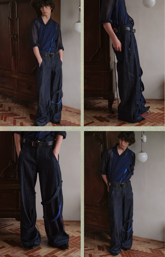 Blue Infiltration | Tidal Current Denim Trousers