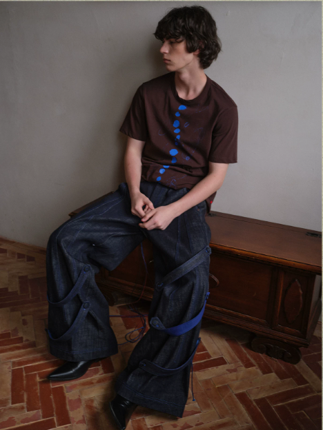 Blue Infiltration | Tidal Current Denim Trousers