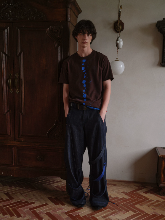 Blue Infiltration | Tidal Current Denim Trousers