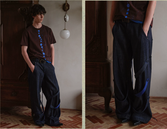 Blue Infiltration | Tidal Current Denim Trousers
