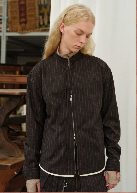 Tibetan Red Erosion | Ashline Pinstripe Jacket