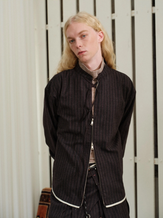 Tibetan Red Erosion | Ashline Pinstripe Jacket