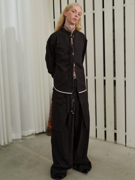 Tibetan Red Erosion | Ashline Pinstripe Jacket