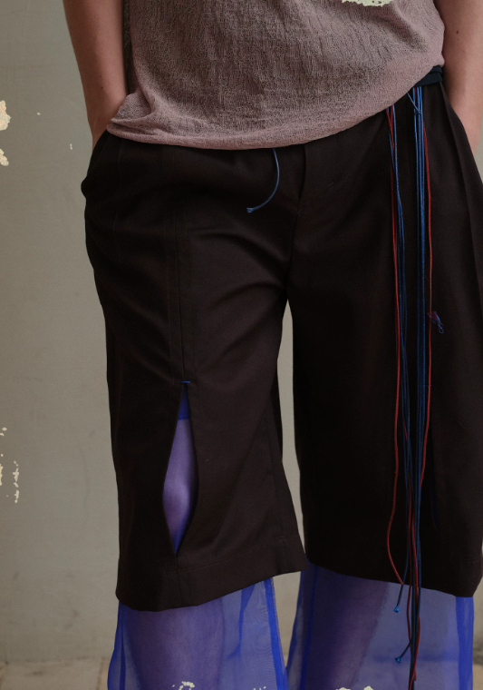 Tibetan Blue Invasion | Organza Layered Trousers