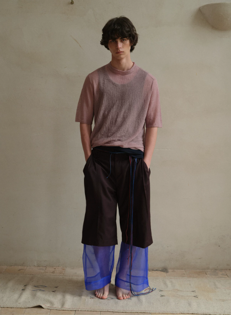 Tibetan Blue Invasion | Organza Layered Trousers