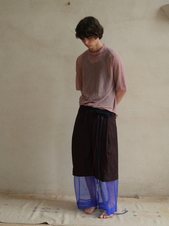 Tibetan Blue Invasion | Organza Layered Trousers