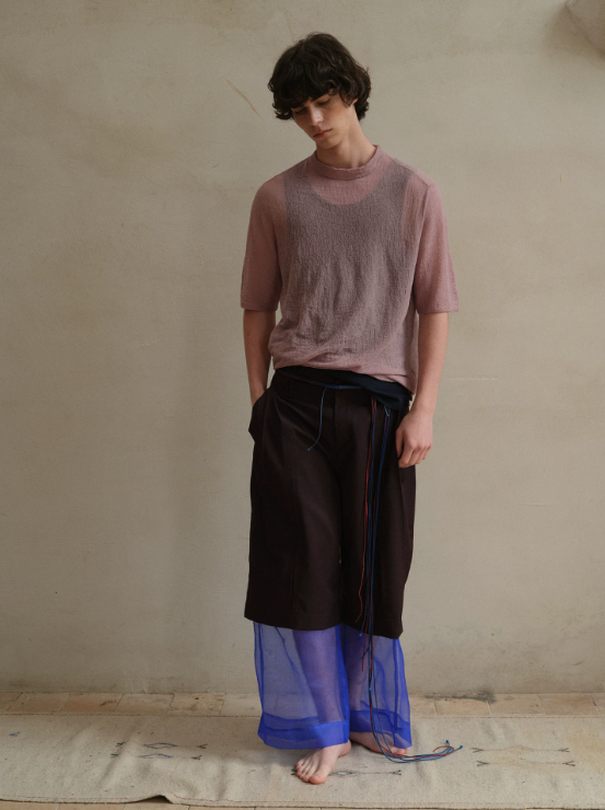 Tibetan Blue Invasion | Organza Layered Trousers