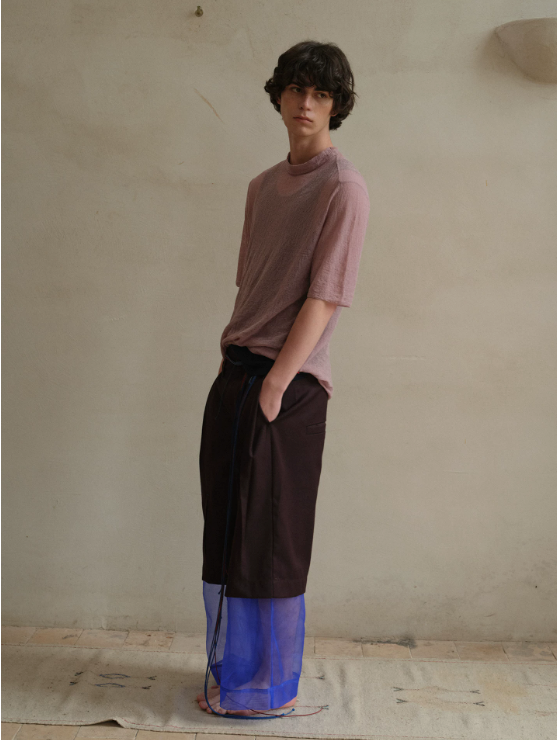 Tibetan Blue Invasion | Organza Layered Trousers