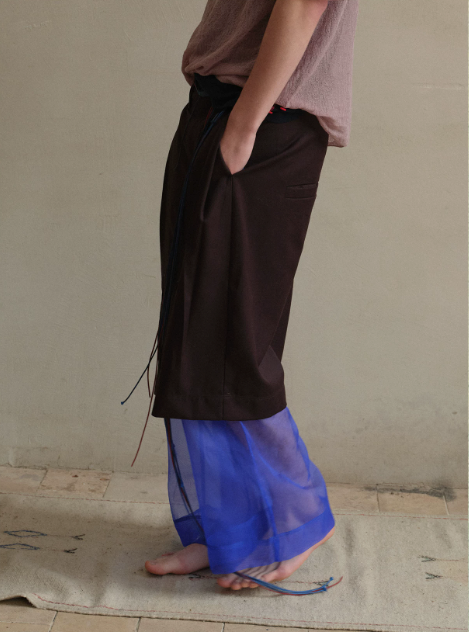 Tibetan Blue Invasion | Organza Layered Trousers