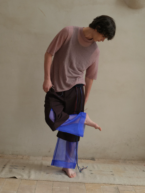 Tibetan Blue Invasion | Organza Layered Trousers