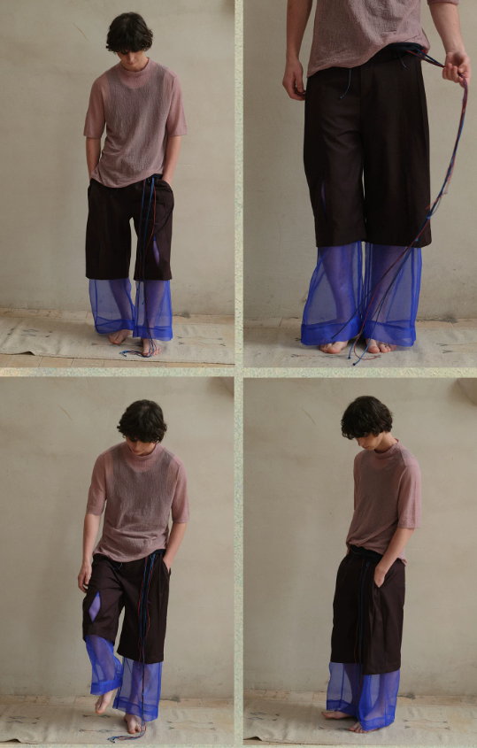 Tibetan Blue Invasion | Organza Layered Trousers