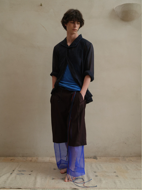 Tibetan Blue Invasion | Organza Layered Trousers