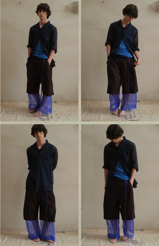 Tibetan Blue Invasion | Organza Layered Trousers