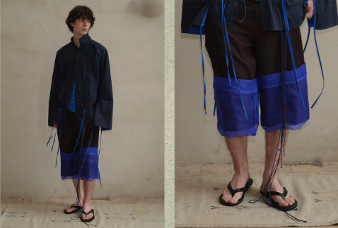 Tibetan Blue Invasion | Organza Layered Trousers
