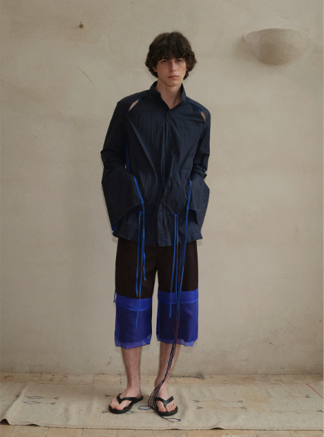 Tibetan Blue Invasion | Organza Layered Trousers