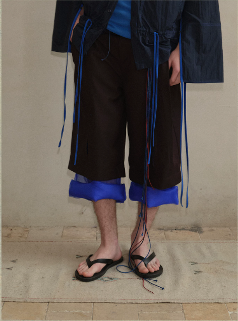 Tibetan Blue Invasion | Organza Layered Trousers