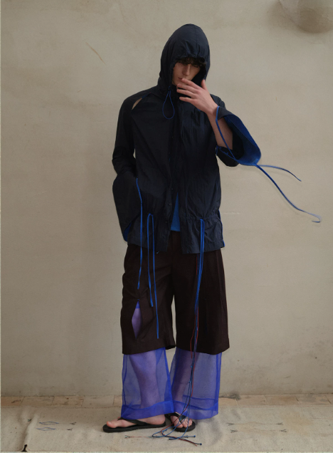 Tibetan Blue Invasion | Organza Layered Trousers