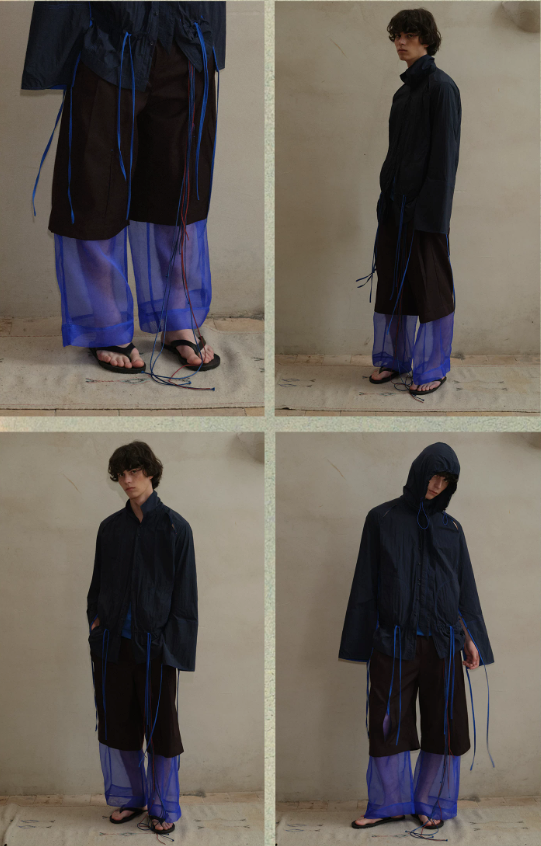 Tibetan Blue Invasion | Organza Layered Trousers