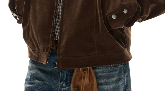 Vintage Faux Suede Zip Jacket