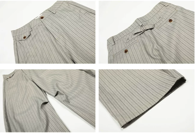 Pinstripe Wide-Leg Trousers