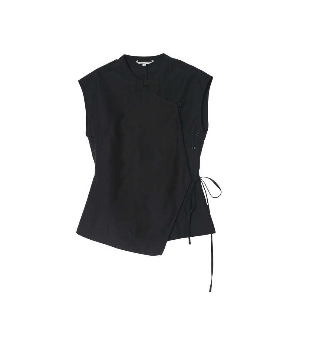 Asymmetric Wrap Sleeveless Top