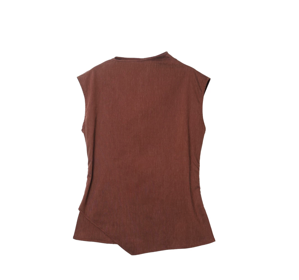 Lyocell Linen Sleeveless Top in Terracotta or Navy