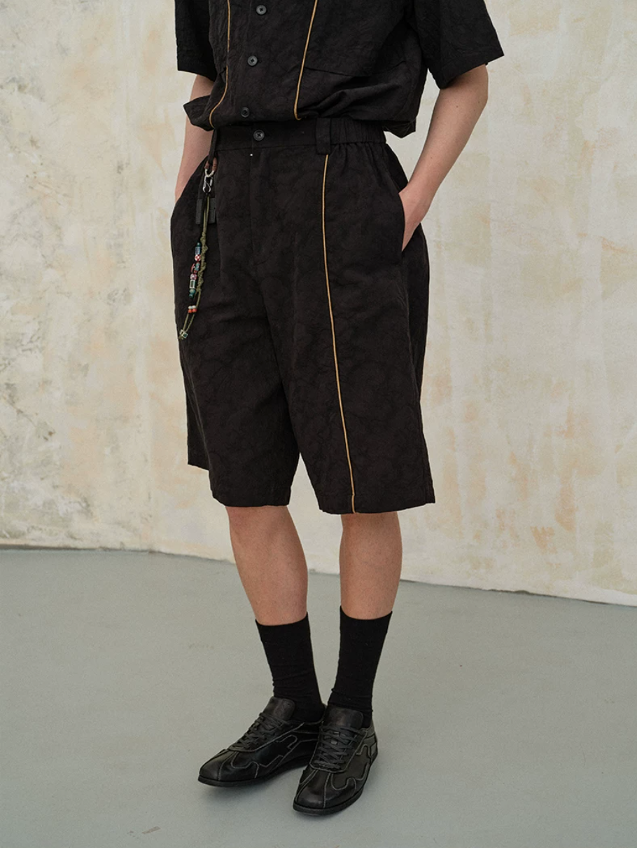 Jacquard Textured Tailored Shorts