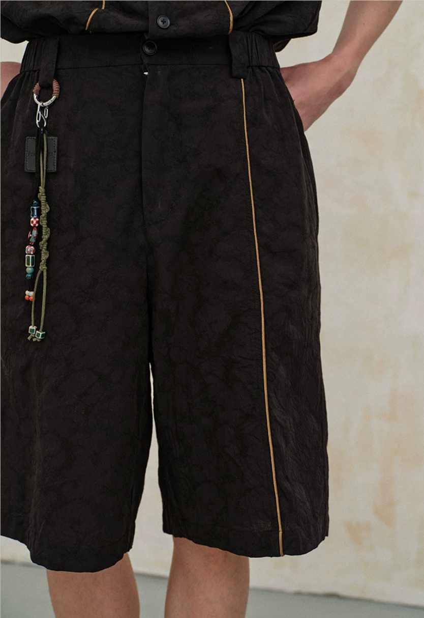 Jacquard Textured Tailored Shorts