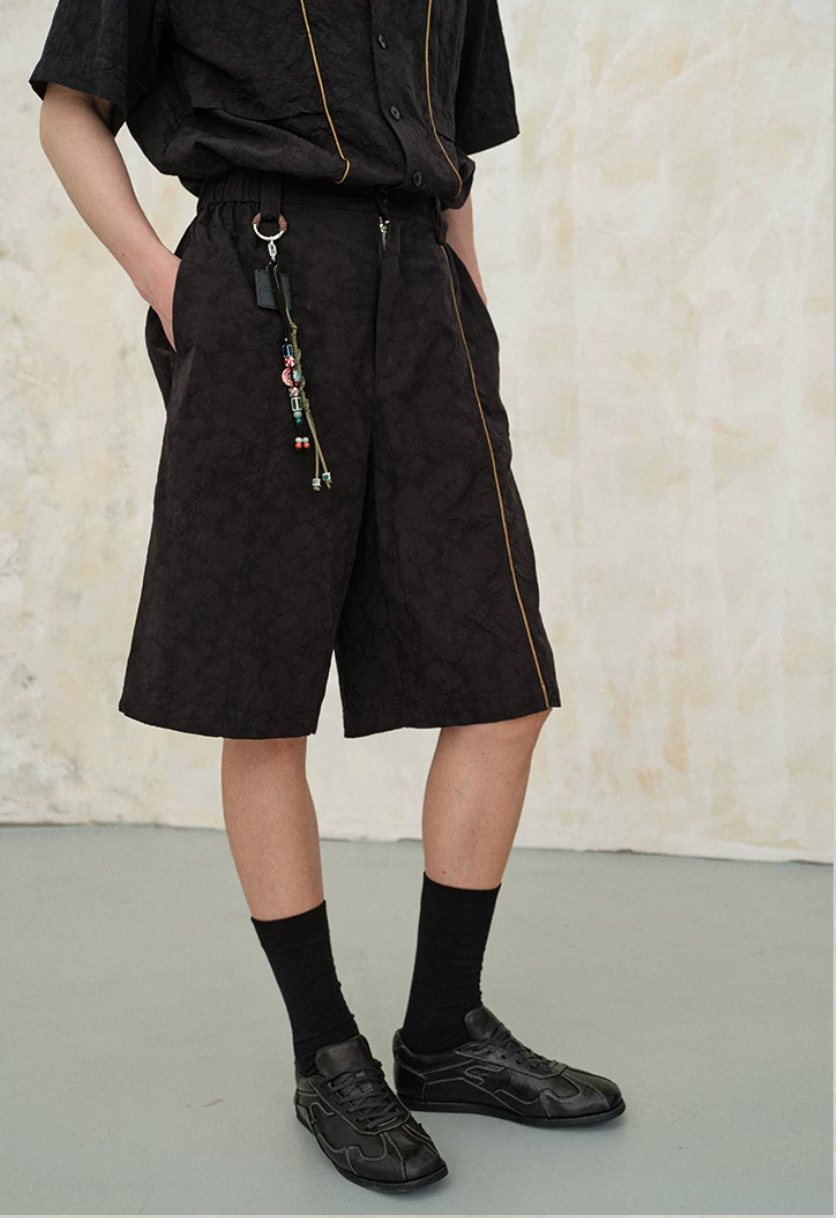 Jacquard Textured Tailored Shorts