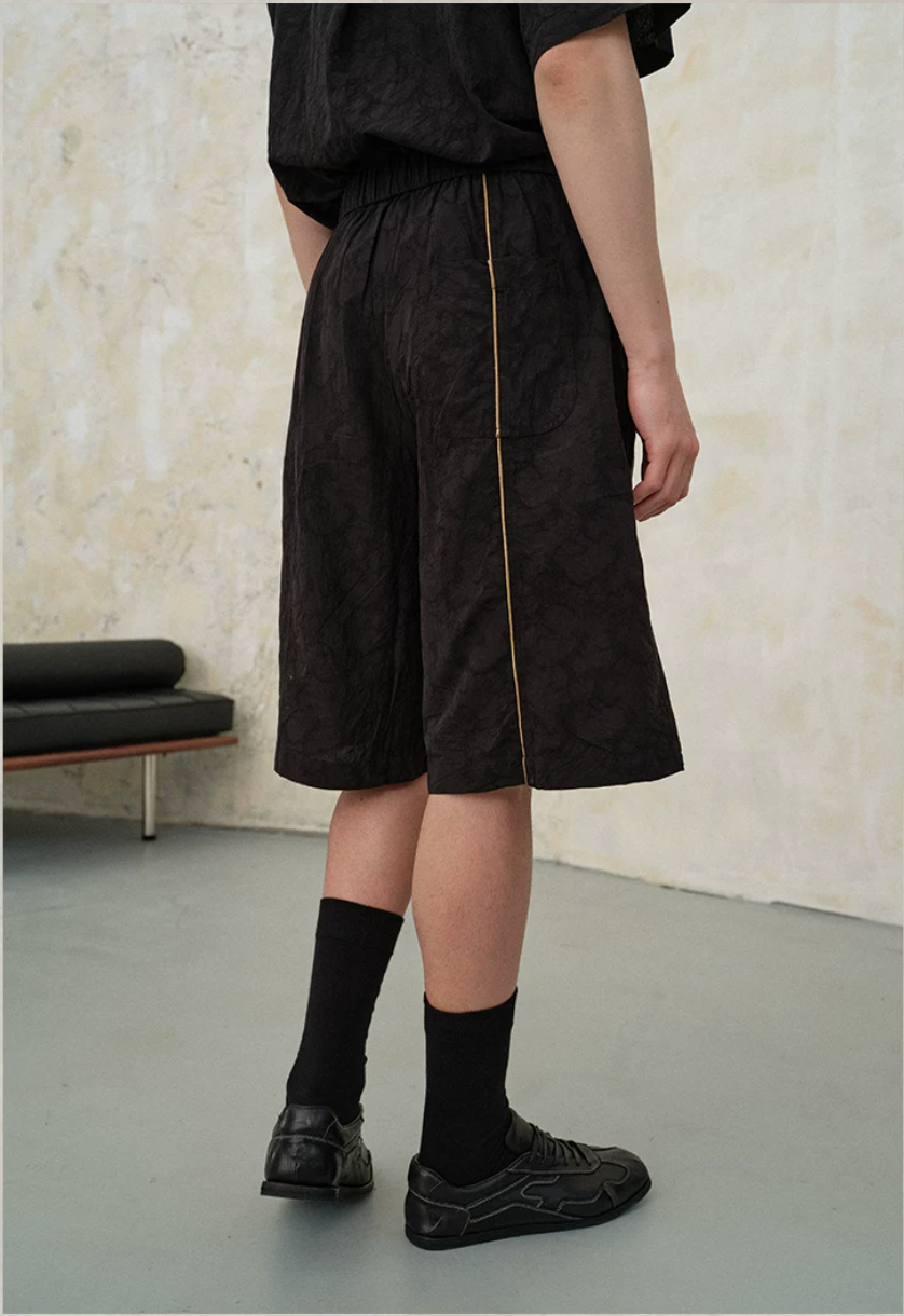 Jacquard Textured Tailored Shorts