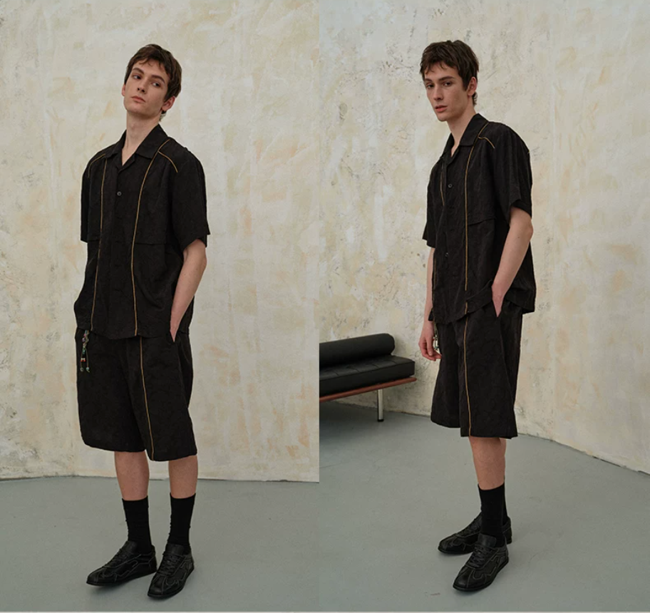 Jacquard Textured Tailored Shorts