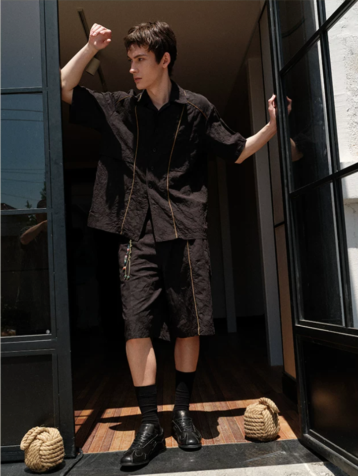 Jacquard Textured Tailored Shorts