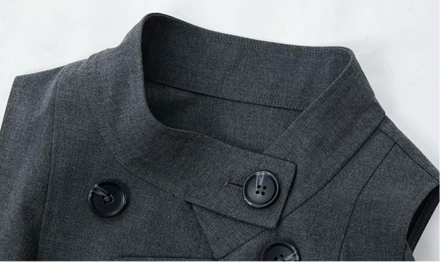 Double-Breasted Sleeveless Tailored Vest