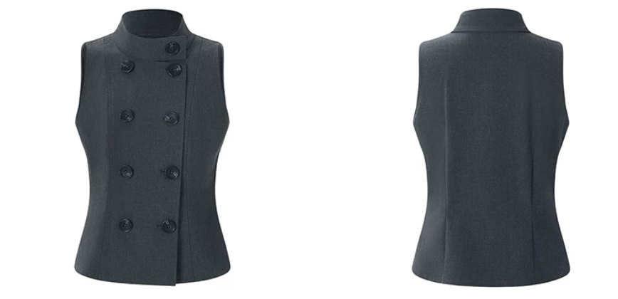 Double-Breasted Sleeveless Tailored Vest
