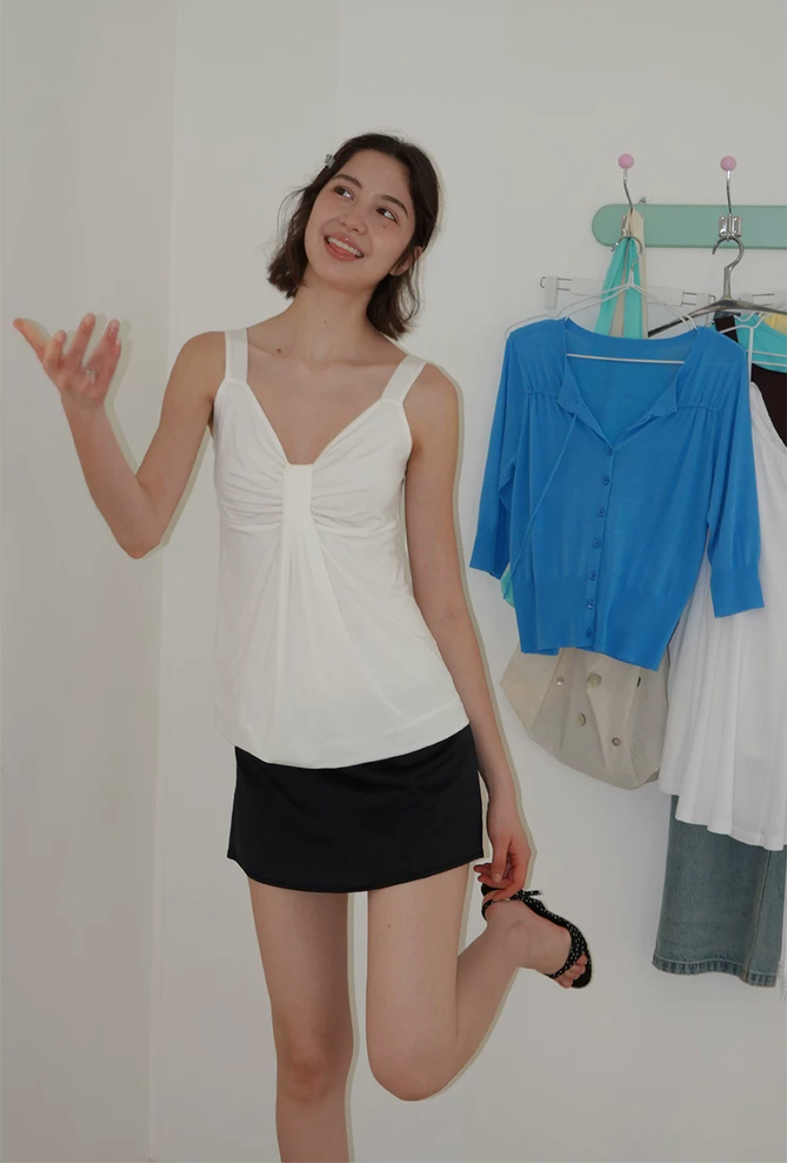 Ruched Lyocell Tank Top