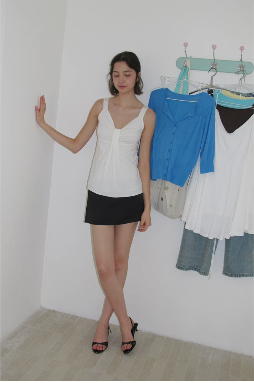 Ruched Lyocell Tank Top
