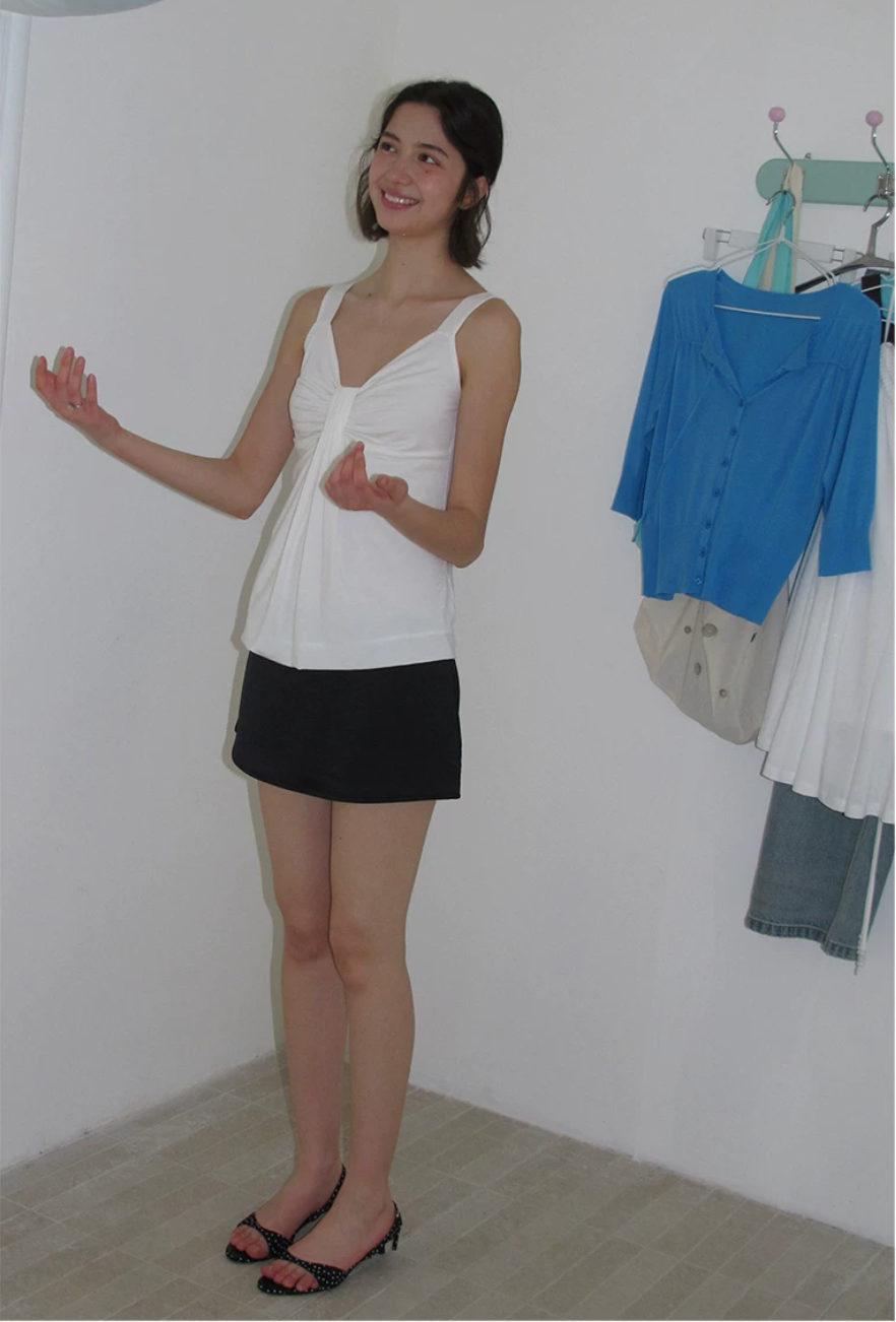 Ruched Lyocell Tank Top