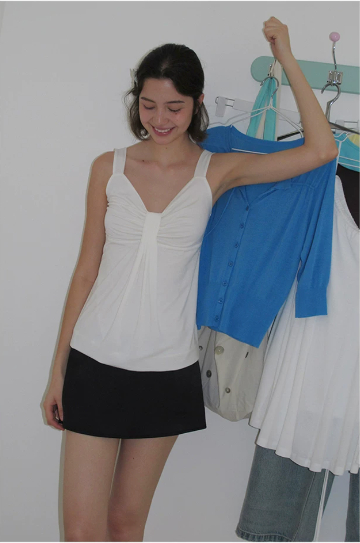 Ruched Lyocell Tank Top