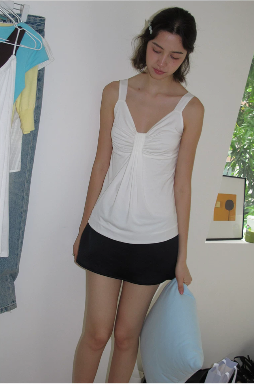 Ruched Lyocell Tank Top