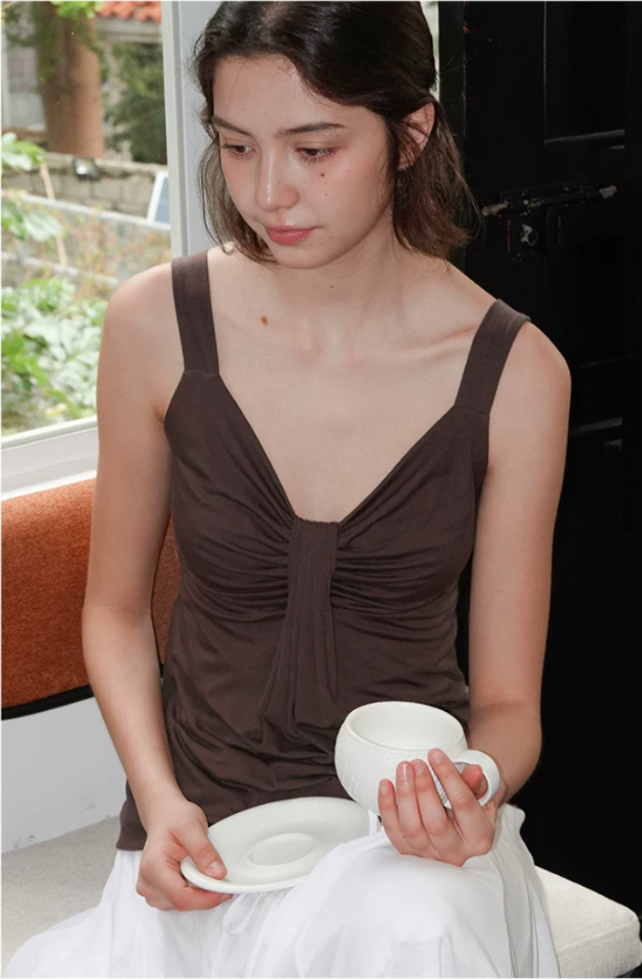 Ruched Lyocell Tank Top