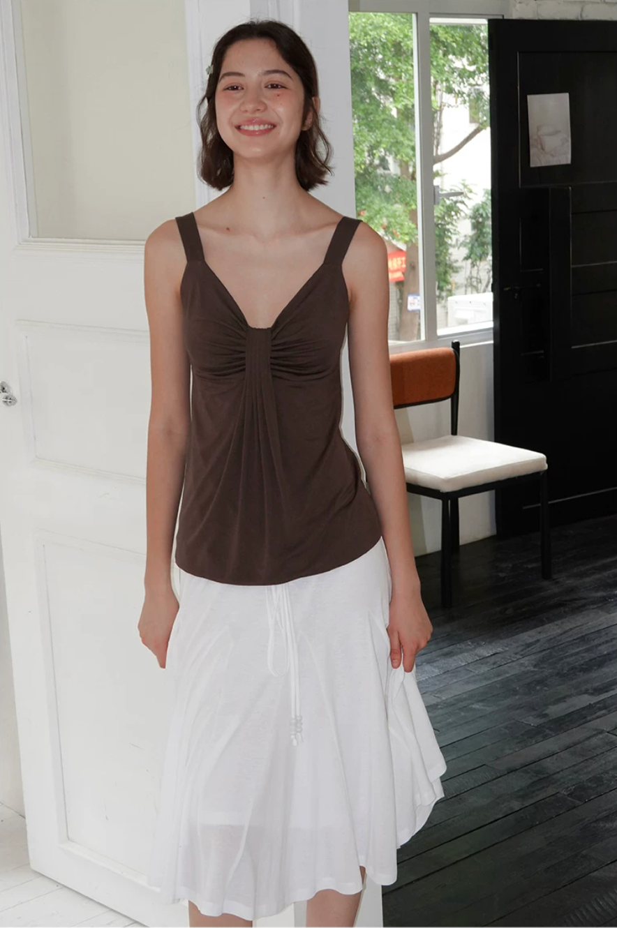 Ruched Lyocell Tank Top